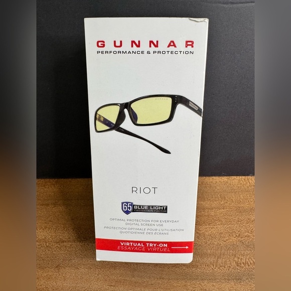 NIB GUNNER Riot Blue Light Amber Light Computer Gaming Glasses in Onyx 100% UV - Picture 8 of 12